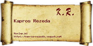 Kapros Rezeda névjegykártya